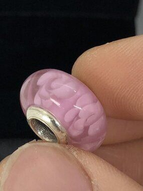 👍👍Pandora Pink Rose Flower Field Murano Glass Bead Charm